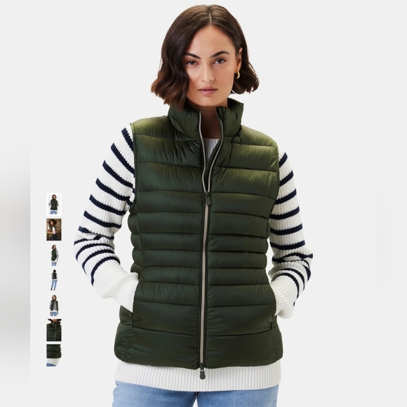 Save the Duck Lynn Puffer Vest Pine Green Ultra Light Jacket Women's Size S - Picture 2 of 9
